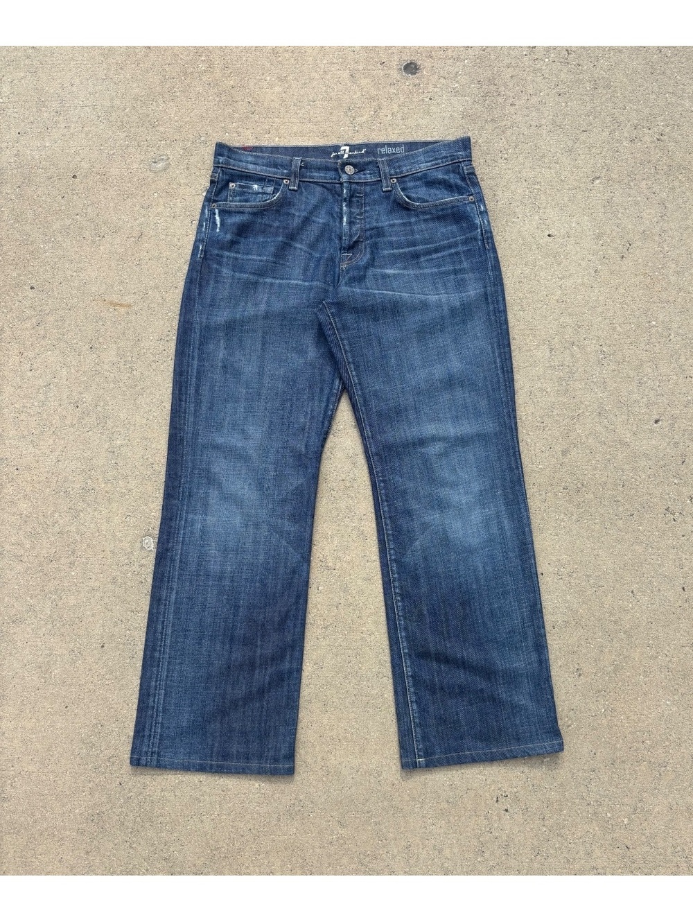 Vintage Raw Faded 7 For All Mankind Relaxed wide Baggy Jeans